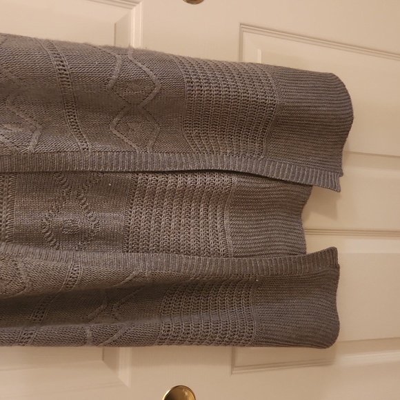 Sweater Vest Gray Open Front Cable Stitch Size S - Picture 4 of 5